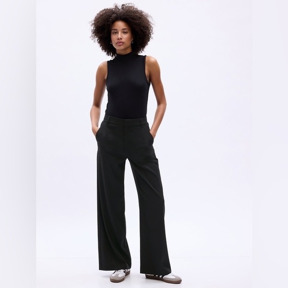 NWT! GAP Black Twill Wide-Leg Trousers - Multiple🔹 - Picture 1 of 8